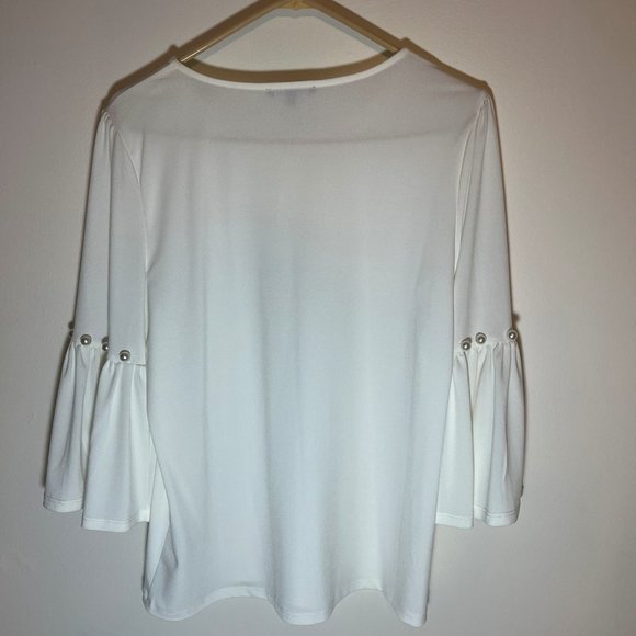 Adrianna Papell Creme 3/4  bell sleeve Women's Medium - Picture 2 of 4